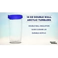 thumbnail image 3 of Double Wall Plastic Tumblers with Slid-lock Lid, 14 oz, 6 pack, Plastic Travel Coffee Cups , Blue, 3 of 5