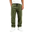 thumbnail image 2 of CONZONE Little Boys School Uniform Pants Straight Leg Flat Front Pants for Boys Drawstring Fall Trousers with Pockets, 2 of 7