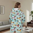 thumbnail image 5 of Dachshund Sweater and Pumpkin Oversized Sherpa Fleece Wearable Blanket Hoodie, Double-Sided Warm Fuzzy Pullover with Super Pockets for Women & Men, 5 of 6