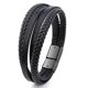 thumbnail image 3 of Pulsera para hombre, estilo vintage, multicapa, de cuero trenzado, hecha a mano, con cuerda envolvente, regalo para hombre, 1 unidad, 21 cm., 3 of 4