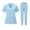 Light Blue, variant on JULMCOMO Scrubs for Women Quick Dry V Neck Short Sleeve Stretchy Medical Uniforms Hospital Work 2 Piece Sets with Multi Pockets Dark Blue L