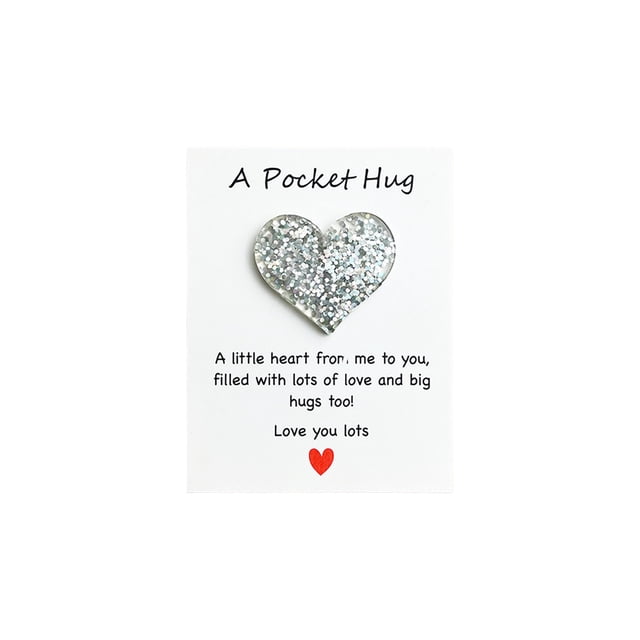 Cheapark English Motivational Quote Pocket Card with Glitter Heart Red Envelope Gift for Valentines Day Holiday Gift Blessing Not e