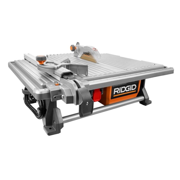 RIDGid R4021 120-Volt 6.5 Amp Corded 7 Inch Self-Aligning Tabletop Wet Tile Saw OB LOT 3781