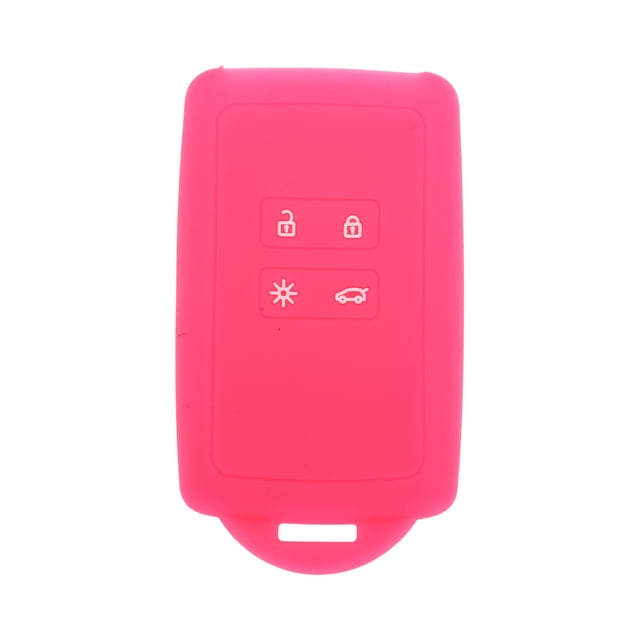 Funda de Llave de Coche TPU Rojo Rosa para Renault Clio - Funda de Control Remoto de 4 Botones