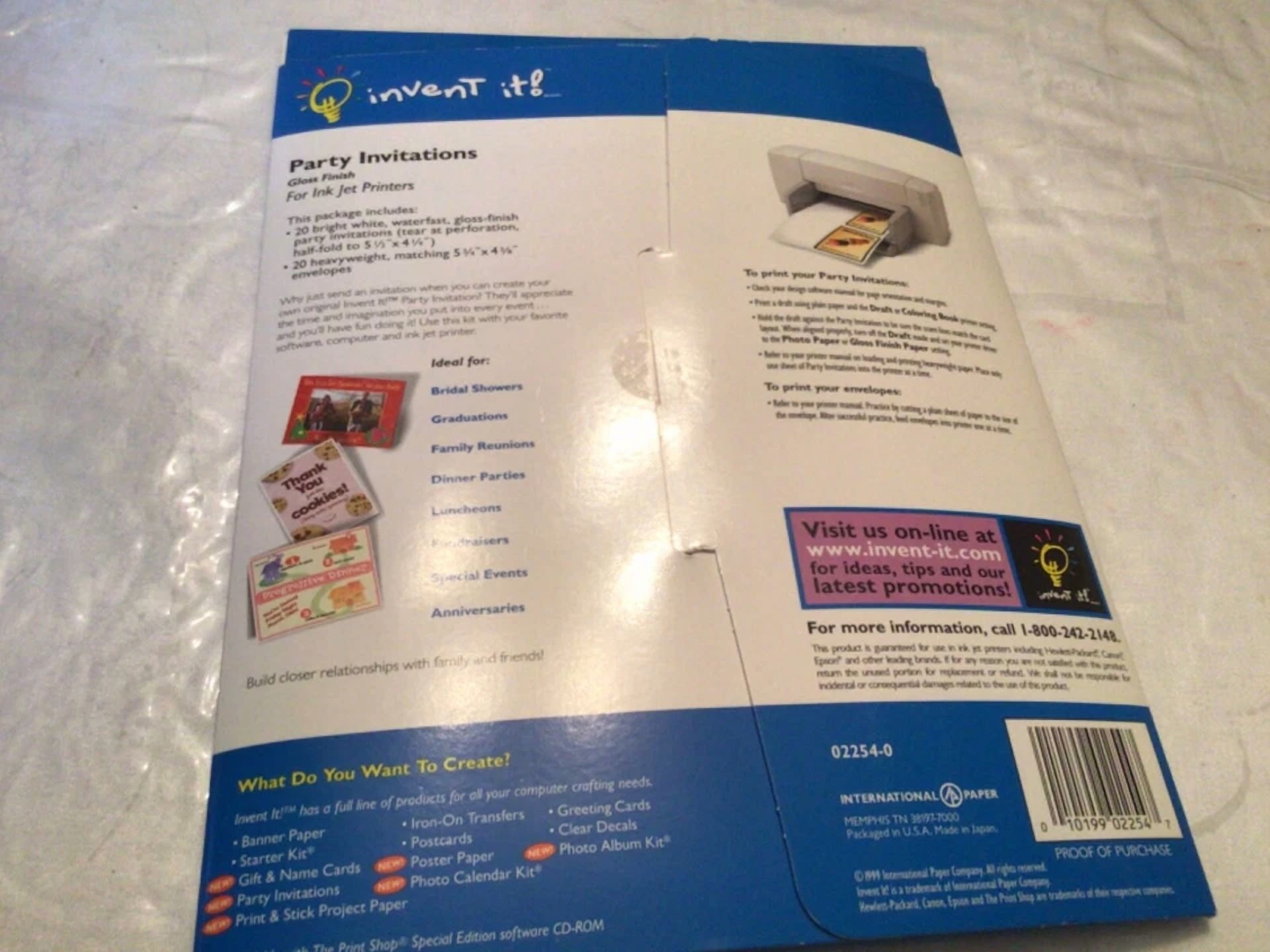BUTTERFLY- Invent It Party Invitations Gloss Finish 1 Pack 20 Total