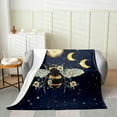 thumbnail image 2 of Xchearser Bee Flannal Throw Blanket Baby 30"x40" Boho Moon Sun Plush Blanket for Kids Boys Girls Galaxy Bohemian Bee Decor Fleece Blanket Cute Animal Fuzzy Blanket Bee Gifts, 2 of 6