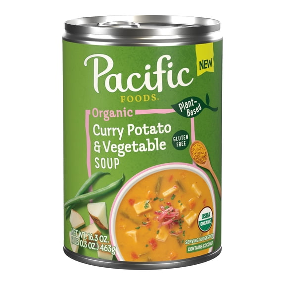 Pacific Foods Organic Curry Potato and Vegetable Soup, 16.3 oz Can