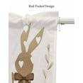 thumbnail image 5 of Easter Bunny Linen Curtain Valance for Bedroom/Bathroom/Kitchen/Office/Living/Dining Room Window,Brown Plaid Hearts Vintage Eucalyptus Flower Rod Pocket Topper Decorative Cafe Drapes Panel 42"x18", 5 of 6