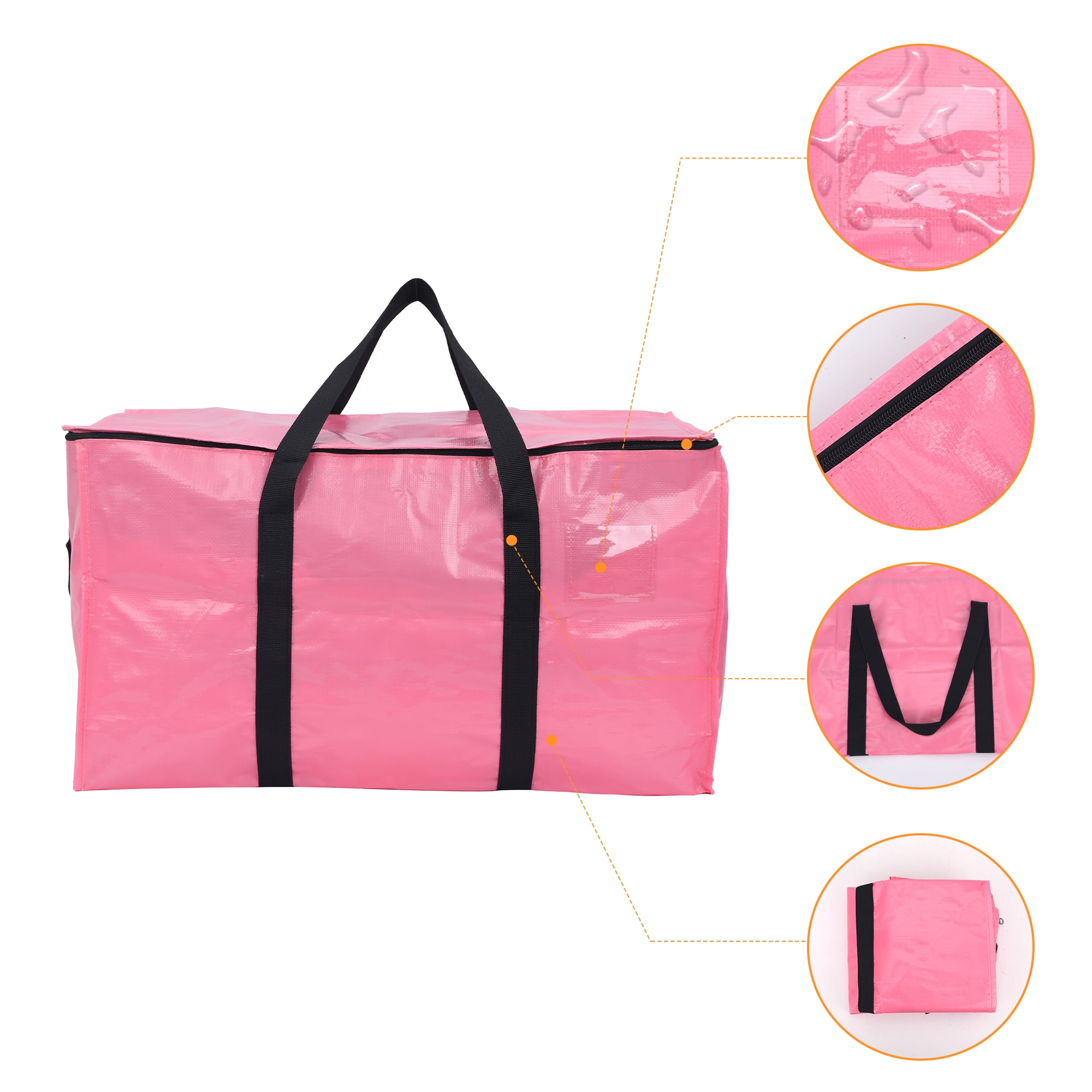 Unique Bargains 1 Pack Clothes Storage Bags Moving Bags Pink 27*14*15in
