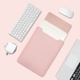 thumbnail image 1 of 13 14 15 inch Laptop Sleeve Case Ultra Thin PU Leather Ultrabook Cover Shockproof Notebook Bag Protective Pouch Pink-13.3-14 inch, 1 of 6
