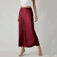 thumbnail image 6 of Bmisegm Women's Satin Midi Skirts 2024 Summer High Waisted A Line Elegant Party Long Silk Skirt Womens Skirt S, 6 of 6