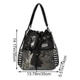thumbnail image 2 of Hfppkn Polka Dot Drawstring Ita Handbag Clear Display Shoulder Bag for Daily Commute 35x14x36cm Black, 2 of 7