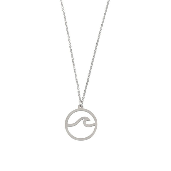 MasteelfCA Fashionable Simple Sea Wave Pendant Necklace Delicate Stainless Steel Wrap Round Spindrift Jewelry -Silver (F332A2)
