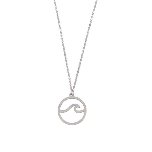 Collar con colgante de ola marina, sencillo y moderno, delicado collar de acero inoxidable con forma de espiral, joyería de plata (F332A2)