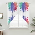 thumbnail image 2 of Swag Valance Curtains for Windows, Purple Leaves Light Filtering Kitchen Curtains with Rod Pocket, Spring Summer Botanical Farmhouse Modern Window Treatment Valances for Living Room, 28x36 - 2 PCS, 2 of 9