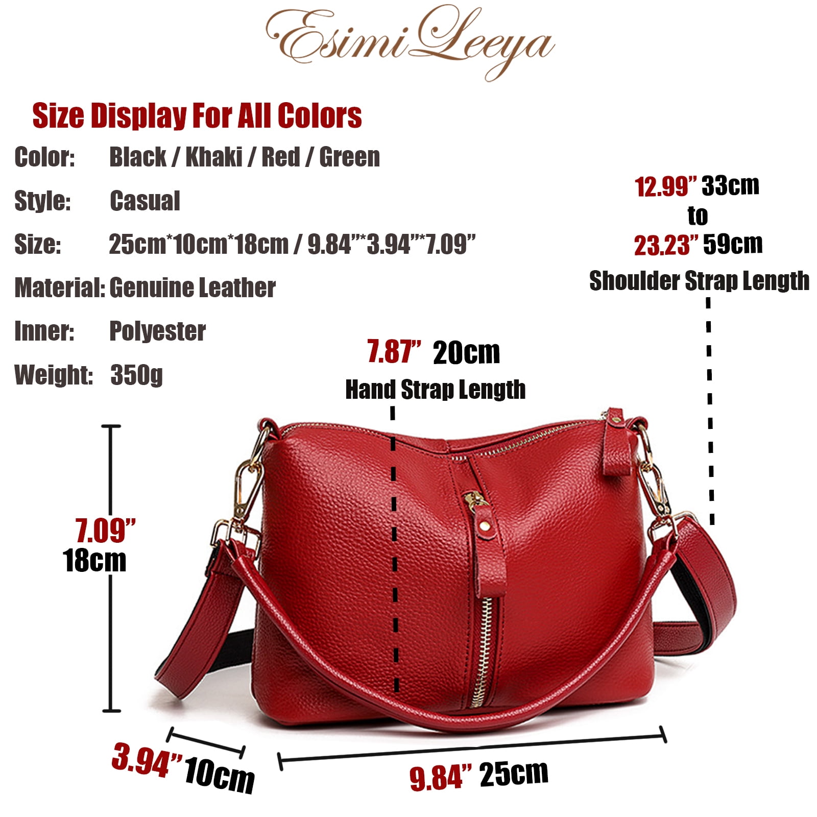 Red Leather Crossbody Purses for Women Secure Zipper Shoulder Bag Ideal for Travel, Commute, Shopping