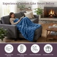 thumbnail image 6 of Lavish Home 60x80-Inch Ruched Faux Fur Blanket for Sofas and Beds (Blue), 6 of 10