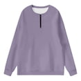 thumbnail image 4 of UJNDER Women's Fashion Casual Round Neck Zipper Hoodies for Women Solid Color Purple S, 4 of 4