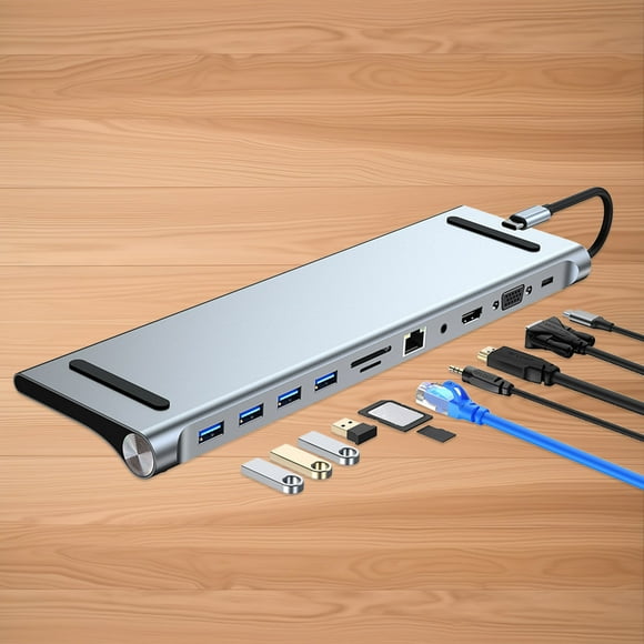 Laptop Docking Stations,Laptop Docking Stations,Laptop Type-C Docking Station 11 in 1 Interface Peripheral Network Cable Projector Connection Insertable Card Laptop Base,Laptop Docking Station