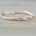 thumbnail image 2 of MINKUROW Twist Ring for Women Fashion 925 Sterling Silver Stack Twisted Ring Cubic Zirconia Diamond Ring Rose Gold，Size 10, 2 of 3