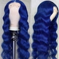 thumbnail image 2 of Perruques Frontales en Dentelle Bleue Perruque Ondulation en Cheveux Humains 13x4 HD Perruque Bleue Transparente en Dentelle Frontale Perruque en Cheveux Humains Pré-Épilée avec Cheveux de Bébé Densité 180 % Perruque Sans Colle Bleu Foncé, 2 of 6