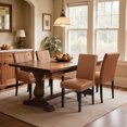 thumbnail image 2 of DyFun Faux Leather Dining Chairs Set of 2, Upholstered Parsons Chairs for Kitchen Dining Room or Breakfast Nook, Light Brown, 2 of 5