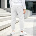 thumbnail image 7 of Besolor Cinch Bottom Sweatpants for Teen Boys Fall Winter Warm Casual Workout Joggers Elastic Waisted Kids Running Trousers with Pockets(14-15 Years,White), 7 of 7