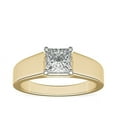 thumbnail image 1 of 1.00 T.C.W Princess Shape Natural Diamond Latest Design Solitaire Wedding Ring for Ladies Solid 14K Yellow Gold Size 8, 1 of 7