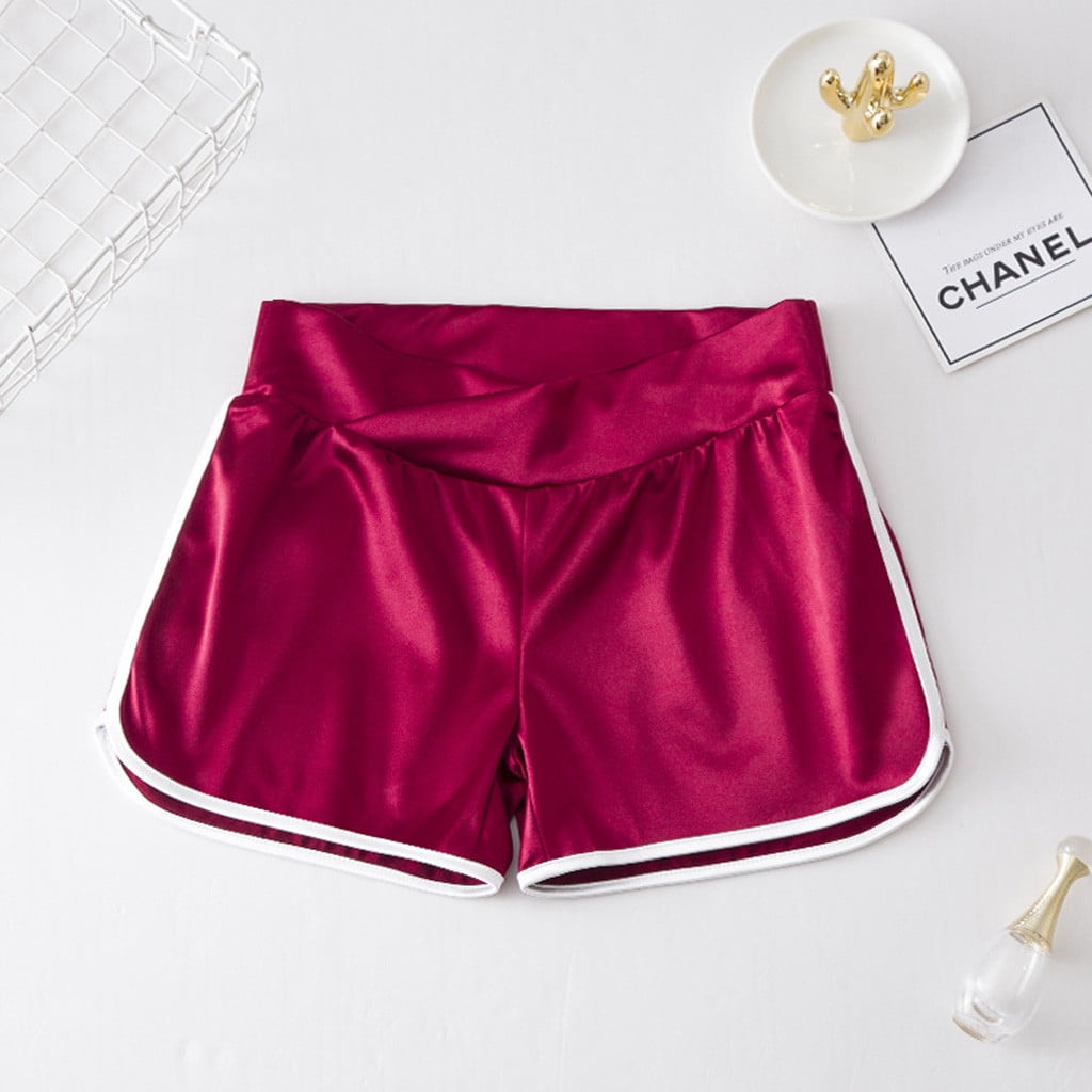 3-Pack Maternity Biker Shorts - Over Belly High Waist, Cotton Blend, For Lounge, Workout, Summer