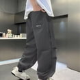 thumbnail image 4 of SJLDQY Joggers for Boys Summer Lightweight Breathable Sweatpants Elastic Waist Drawstring Casual Trousers with Pockets, 4 of 4