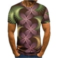thumbnail image 1 of Fridja T-Shirts Grande Taille pour Hommes, Hauts Graphiques, T-Shirt de Printemps et d'Été, Mode Décontractée, Manches Courtes, Chemise Rétro Imprimée Géométrique 3D, Blouse pour Course, Randonnée, Escalade (Rose, M) (Rose, M), 1 of 4