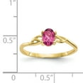 thumbnail image 5 of Primal Gold 10 Karat Yellow Gold Genuine Pink Tourmaline Birthstone Ring, 5 of 7