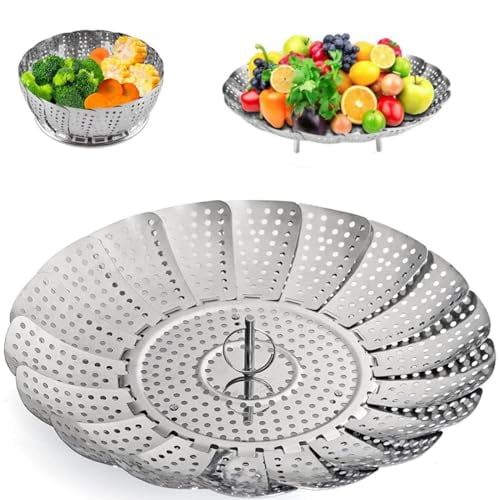 Steamer Basket Stainless Steel Vegetable Steamer Basket for Zocy Steaming Cooking (Small (5" to 9"))