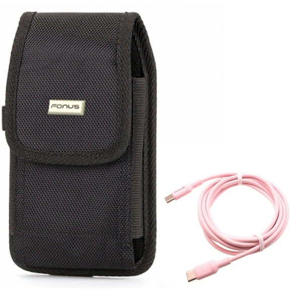 Case Belt Clip w Pink 10ft Long Cable for Samsung Galaxy S20 Fan Edition - Swivel Holster Rugged Cover, USB-C to Type-C PD Fast Charger Cord Power fits Galaxy S20 FE (Fan Edition)