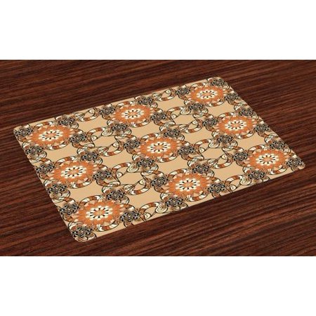 tan and brown placemats