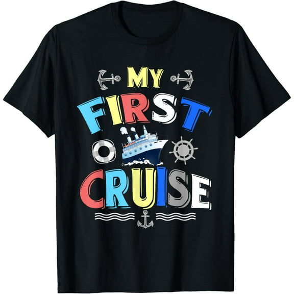 My First Cruise Men, Women, Girls and Boys Rookie Travelers T-ShirtMen's and women's gift, black and white T-shirt, size: Extra large S-4XL