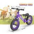 thumbnail image 3 of Hoverheart no pedal kids toys baby balance bike child push along walking bike (Purple), 3 of 3