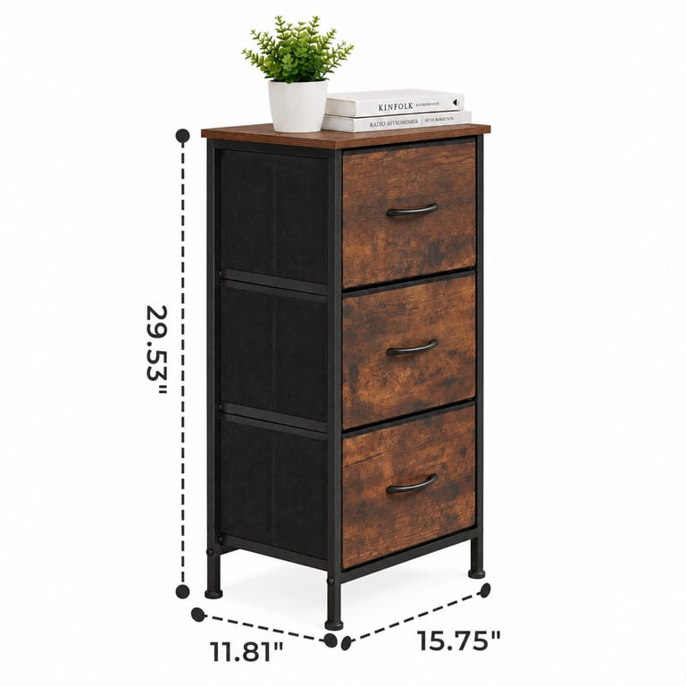 Alvantor 3-Tier Fabric Dresser, Compact Nightstand photo 2