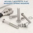 thumbnail image 4 of Uxcell M8x45mm Hex Bolt with Nuts Washers, 10 Set Stainless Steel Hex Screw Bolts Full Thread, 4 of 6