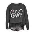 thumbnail image 2 of Meichang Chandail en Molleton de la Saint-Valentin pour Femmes, Col Rond, Graphique Cœur d'Amour, Coupe Ample, Manches Longues, Mignon, 2 of 4