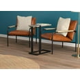 thumbnail image 2 of Safdie & Co. Table d'Appoint en Forme de C, Plateau Taupe et Base en Métal Noir, 2 of 3