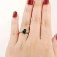 thumbnail image 2 of 1. 5 Ct Oval Cut Simulated Green Emerald 4 Prong Solitaire Ring 14K Yellow Gold Plated -12, 2 of 4