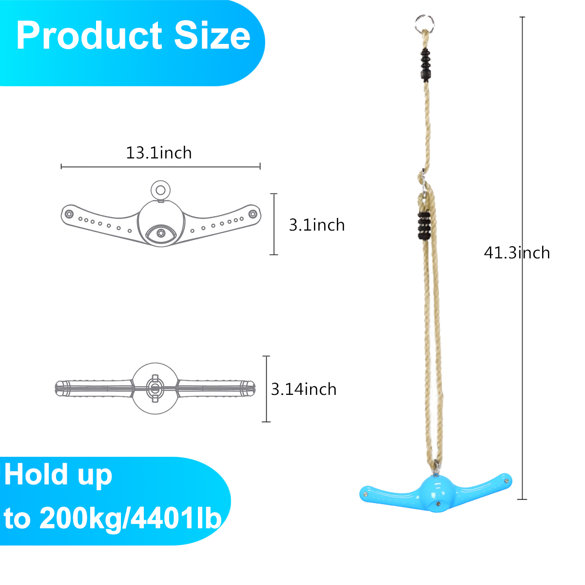 Celawork, Ninja Swing Set, 360¬∞ Spinning Handles, Kids Age 4-12