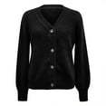 thumbnail image 5 of iHPH7 Cropped Cardigan Sweaters for Women Knit Cardigans for Women Casual Outfits for Women Knits Clothing Button Up Cardigan Fall Sweaters for Women Long Sleeve Sweaters for Women Black M, 5 of 6