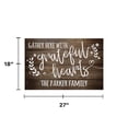 thumbnail image 5 of Personalized Planet 27x18 Gather Here With Grateful Hearts Doormat with Custom Family Name Printed on Brown Rectangular 1/4” Thick Non Slip Mat for Kitchen Hallway Deck or Porch, 5 of 6
