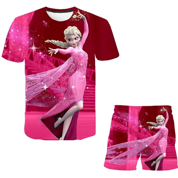 Ropa para niños, traje de Frozen Elsa Anna para niña, camiseta polar, pantalones cortos, sudadera, pantalón, invierno, primavera, niña, niño, chándal, Sportswe5T Gao Jinjia LED