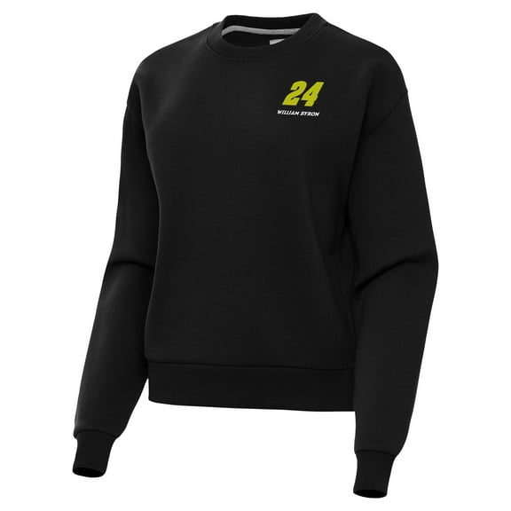 Women's Antigua  Black William Byron-Victory Pullover Sweatshirt
