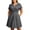 *Gray, variant on VBVC Women's Plus Notch V Neck High Waist Midi Dress , Business Short Sleeve Work Dress For Women , Ladies' Pleated A Line Office Dress with Pockets,Beige,L-5XL