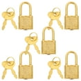 thumbnail image 3 of 5Pcs Antique Gold Padlock, Vintage Padlocks Retro Metal Lock and Key, 3 of 8