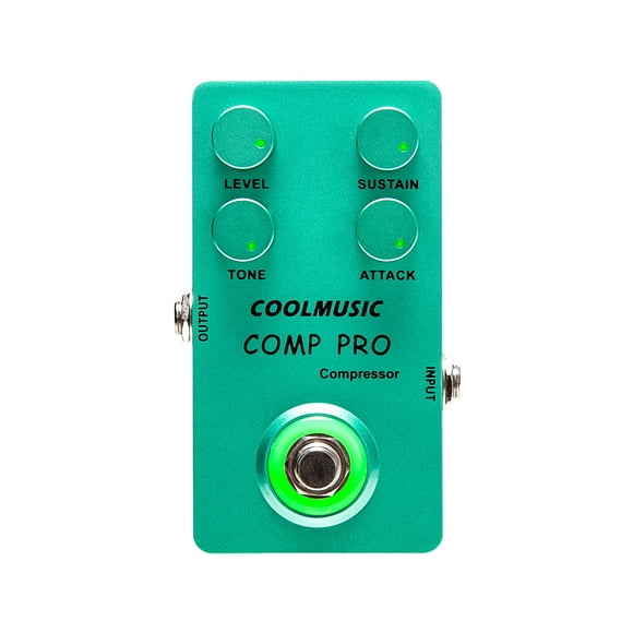 COOLMUSIC Compressor Effect Pedal True Bypass Guitar Effect Pedals with 4 Rotating Knobs and Foot Switch for Electric Guitar Bass